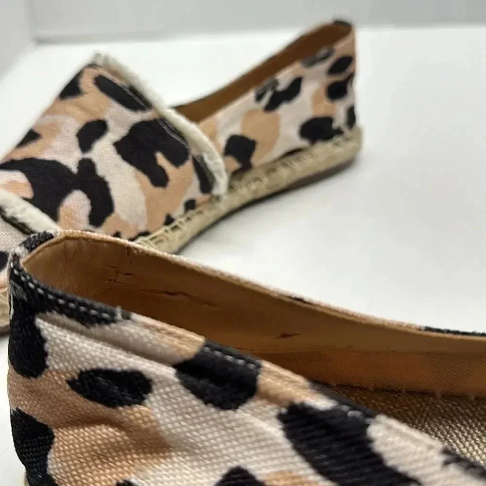 Schutz Ohanna Espadrille Flats Slip On Shoes Cheetah Animal Print Size 6.5